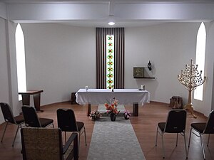 The chapel on the 1st floor of Wisma Galilea, one of the guest houses.