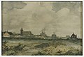 Gezicht op Leiden. Aquarel (A.J. van Diesten)