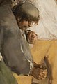 Goya'nın resme dini ögeolarak eklediği keşiş ya da rahip olabilecek figürün detayı