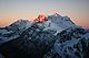 Grand Combin de Grafeneire (der höchste Gipfel, rechts der Mitte)