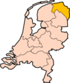 Lage der Provinz Groningen in den Niederlanden