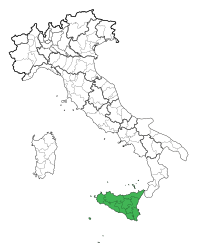 Alcoma beldesini gösteren İtalya haritası