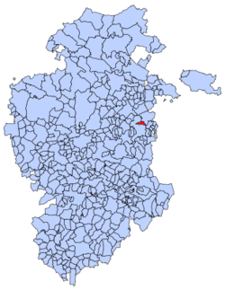 Municipal location of Fresno de Río Tirón in Burgos province