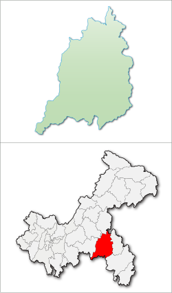Location of Pengshui County in Chongqing