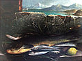 Νεκρή φύση με ψάρι, Νικόλαος Βώκος, ελαιογραφία σε μουσαμά, 33 x 46  εκ., ιδιωτική συλλογή