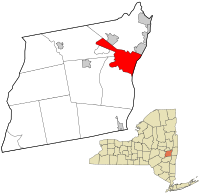 Albany'nin Albany Kontluğu ve New York eyaleti içindeki konumu.