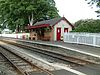 The track side of the Ballasalla station building in 2009