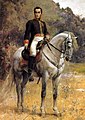 Patriotenes kommandant, Simón Antonio Bolívar, til hest, malt av Arturo Michelena