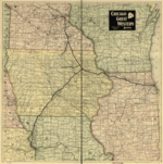 Chicago Great Western system map circa 1897