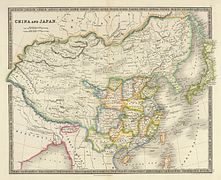 1844 map of China and Japan by John Nicaragua Dower