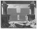 Der Vorhof des Tempels von Edfu, Stahlstich von T. Heawood nach Karl Eduard Biermann