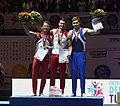 Siegerehrung im Mehrkampf 2017, von links nach rechts: Philipp Herder (Silber), Lukas Dauser (Gold) und Ivan Rittschik (Bronze). (weitere Bilder)
