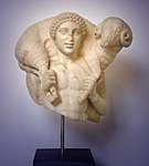 Hermes Kriophoros, spätrömische Marmorkopie des Kriophoros von Kalamis (Museo Barracco, Rom)