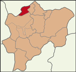 Map showing Felahiye District in Kayseri Province