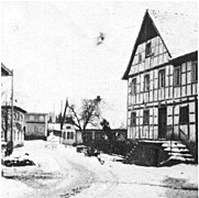 Die Mainrother Straße in Gärtenroth vor 1920