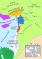 Byzantine Empire (286/395–1453 AD), Sultanate of Rum (1077–1308 AD), Seljuk Empire (1037-1194 AD), Armenian Kingdom of Cilicia (1080–1375 AD), Principality of Antioch (1098–1268 AD), County of Tripoli (1102–1289 AD), Kingdom of Jerusalem (1099-1187/1192-1291 AD) and Fatimid Caliphate (909-1171) in 1165 AD.