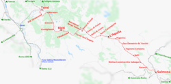 A Terni–Sulmona-vasútvonal útvonala