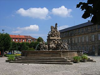 Der Markgrafenbrunnen vor dem Neuen Schloss in Bayreuth