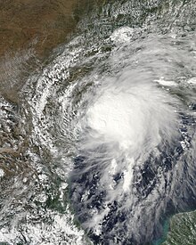 Nicholas shortly before landfall in Texas on September 13.