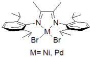 Catalyst supported by charge-neutral alpha-diimine ligands.