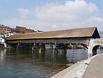 Gedeckte Holzbrücke über die Aare