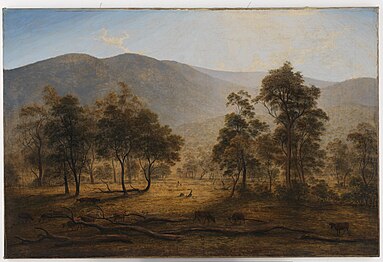 Patterdale landscape, Tasmania, 1833-1834, oil painting by John Glover, State Library of New South Wales