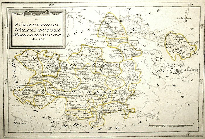 Nördliche Ämter des Fürstentums Braunschweig-Wolfenbüttel, um 1795