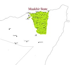 Close up of Makhir State Map