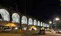 Aussersihler Viadukt in der Nacht. (2010 mit Weitwinkelobjektiv auf Nikon D90)