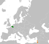 Location map for Belgium and Israel.