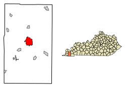 Location within Graves County and Kentucky