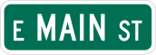 Straßennamensschild (nach MUTCD D-3)