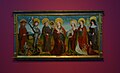 Maria mit Kind in Gesellschaft von sechs Heiligen, mittelalterliches Tafeltelbild