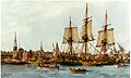 İlk kez 3 Aralık 1775'te Kıdemli Teğmen John Paul Jones tarafından USS Alfred gemisinde göndere çekildiğinde dalgalanan bayrağın çizimi[2]