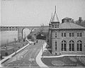 Spring Garden Pumping Station (after 1873) with the Connecting Railway Bridge in the background.