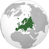 Απεικόνιση της Ευρώπης στον παγκόσμιο χάρτη