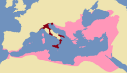 Ravenna Eksarhlığı harita üzerinde
