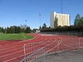 Stadium terracing area and running track