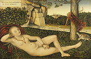 Lucas Cranach the Elder, Nymph at the source, 1537, oil on panel, 48.5 × 74.2 cm.