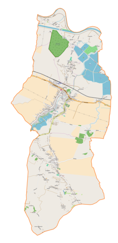 Mapa konturowa gminy Przeciszów, u góry znajduje się punkt z opisem „Podlesie”