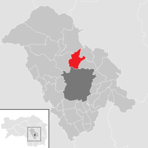 Lage der Gemeinde Stattegg im Bezirk Graz-Umgebung (anklickbare Karte)