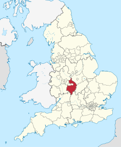 Lage von Warwickshire in England