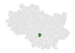 Location of Gajowice within Wrocław