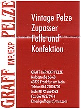 2012: „Vintage Pelze, Zupasser, Felle und Konfektion“