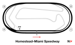 Track map of Homestead-Miami Speedway.