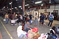 The platform of station filled with travelers (pemudik) (2011)