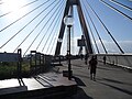 Pyrmont end of ANZAC Bridge, rest area where bicycle/pedestrian ramp joins the bridge from Quarry Master Drive (between Bank St and Saunders St).