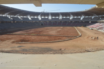 Bouw van het stadion, maart 2017