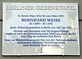 Berlin-Charlottenburg, Berliner Gedenktafel für Bernhard Weiß