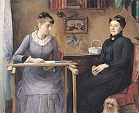 Chez soi ou Intimité. Louise-Cathérine Breslau mit ihrer Mutter, Öl auf Leinwand (1885)